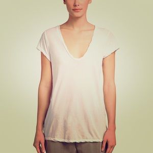 NWT James Perse White High Gauge V-Neck Tee 0/XS